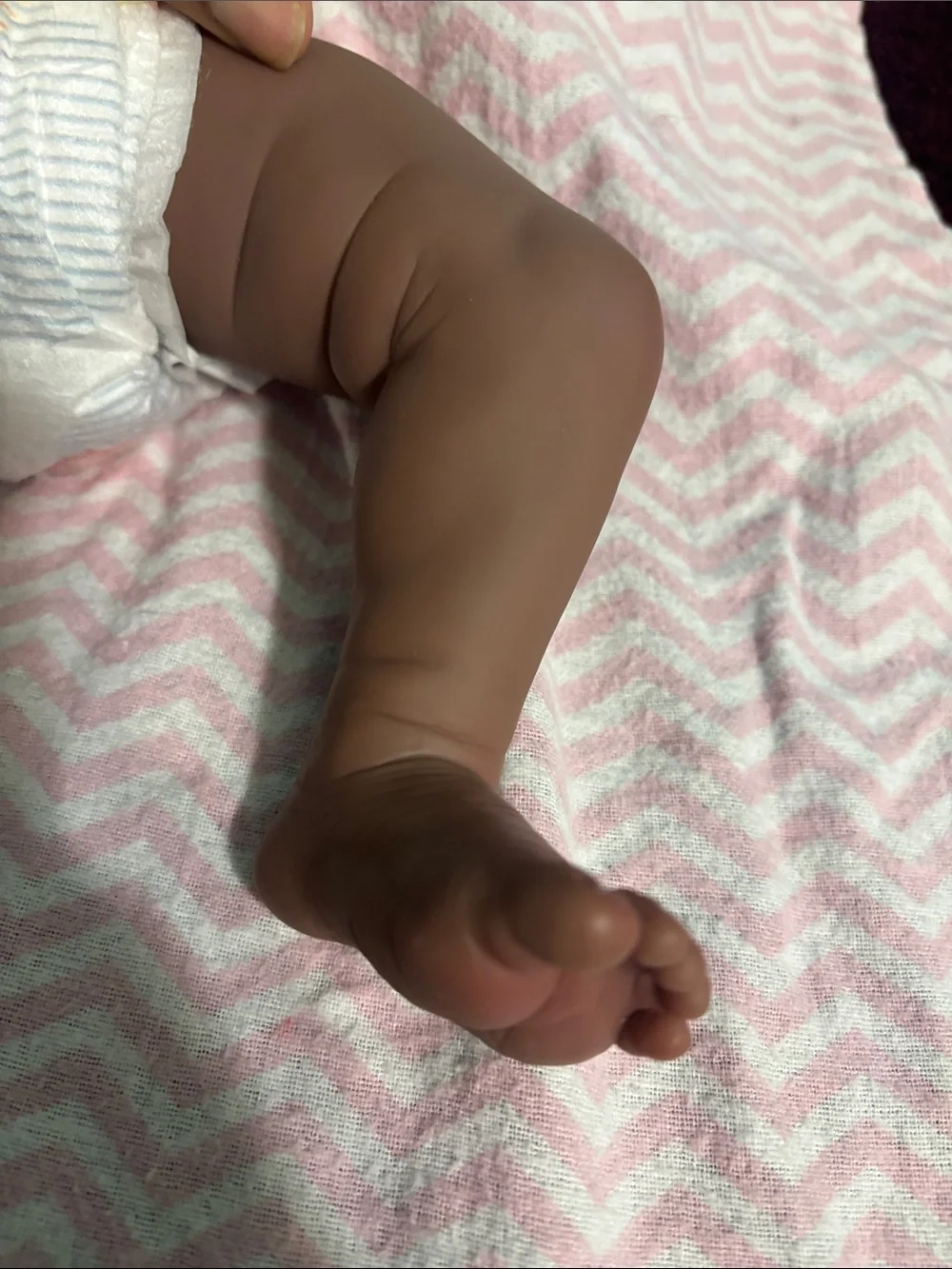 Reborn Baby Doll Nevaeh w/ Outfit, Hat & Lovey – Good Condition